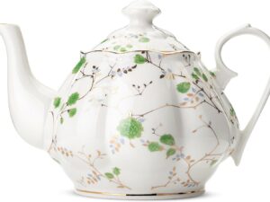 Floral Tea Pot, Porcelain Teapot, 38 oz, Floral Teapot, Bone China Teapot for Tea Set