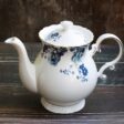 Ceramic Flower Teapot Coffee Pot Water Pot Porcelain Gift Large 5.5 Cups (1, Blue and White)