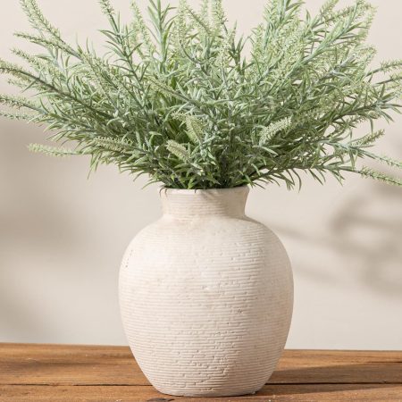 Ceramic Flower Vase Home Decor - Farmhouse Table Vases Rustic Vintage Living Room Kitchen Bedroom Decorations for House Book Shelf Office Coffee Desk Dining Fireplace (7.4" Rustic)